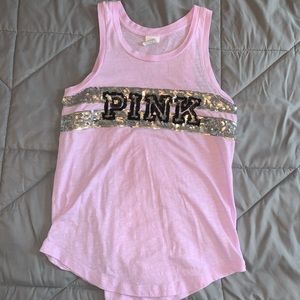 pinkish purple PINK glittery tank